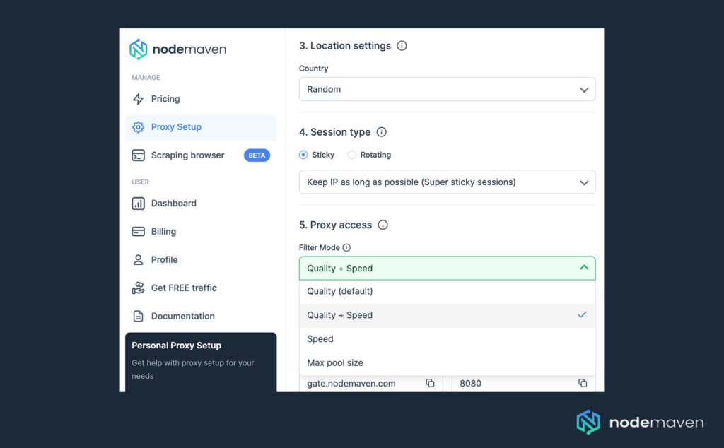 How to Get Fast Proxies With NodeMaven's Filter